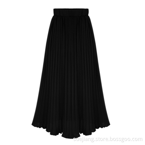 Women Fashion High Waist Pleated Winter Skirt